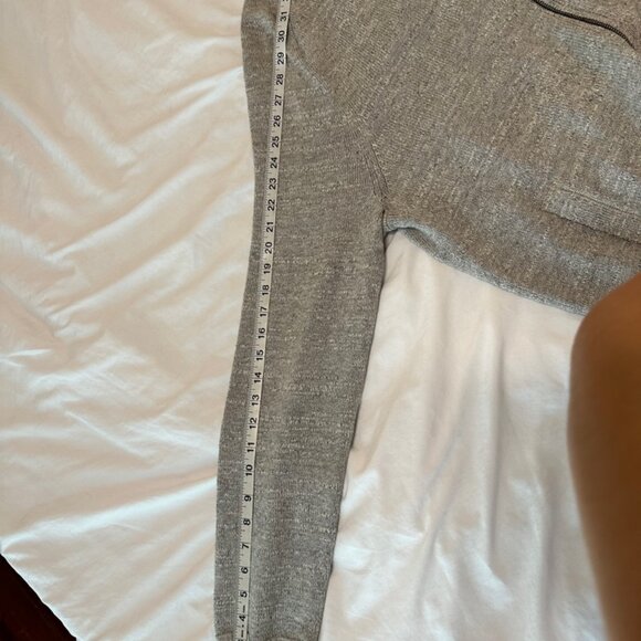 Banana Republic Grey Zipper Cardigan Cotton High Neck Size L - Picture 11 of 12